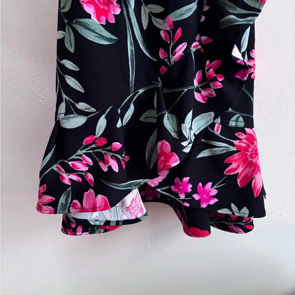 Calvin Klein Black Dress with Pink Floral Print size 8 - Picture 4 of 5